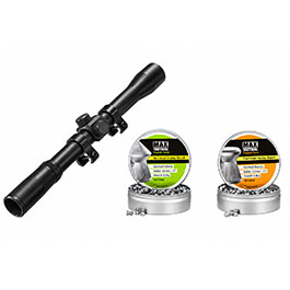 Kleinbild 11 SET Hatsan 125 Sniper Knicklauf Luftgewehr 4,5 mm Diabolo Mossy Oak Camo mit Zielfernrohr 4x20 und 900 Diabolos