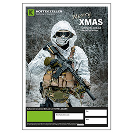 Geschenkgutschein zum Ausdrucken Weihnachtsmotiv Airsoft Merry Xmas 
