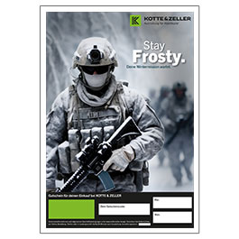 Geschenkgutschein zum Ausdrucken Weihnachtsmotiv Airsoft Stay Frosty