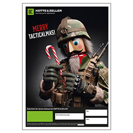 Geschenkgutschein zum Ausdrucken Weihnachtsmotiv Airsoft Merry Tacticalmas