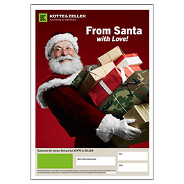 Geschenkgutschein zum Ausdrucken Weihnachtsmotiv Santa