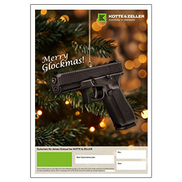 Geschenkgutschein zum Ausdrucken Weihnachtsmotiv Merry Glockmas
