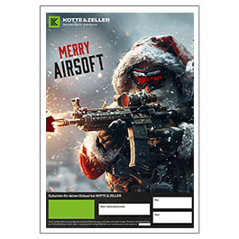 Geschenkgutschein zum Ausdrucken Weihnachtsmotiv Merry Airsoft