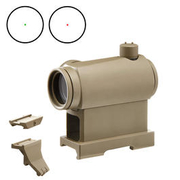 Aim-O T1 Type Red/Green Dot Zielgert mit Low, QD High und 45 Grad Mount tan
