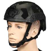 Nuprol Airsoft Helm FAST Railed SF mit NVG Mount Black MC-Camo