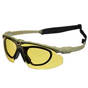 Nuprol Battle Pro Protective Airsoft Schutzbrille inkl. Brillenträgereinsatz oliv / gelb