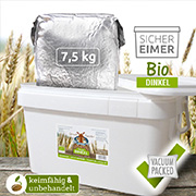 Getreidespeicher Bio Dinkel 7,5 kg im Eimer Notvorrat