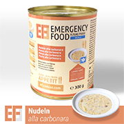 Emergency Food Meals Notration Nudeln alla Carbonara mit Schinken und Sahne 300g Dose 2 Portionen