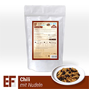 Emergency Food Meals Notration Chili mit Nudeln pikant 150g Beutel 1 Portionen
