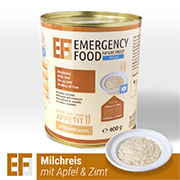 Emergency Food Meals Notration Milchreis mit Apfel und Zimt 400g Dose 4 Portionen