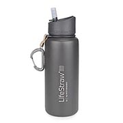 LifeStraw Go Stainless Steel Trinkflasche mit Wasserfilter vakuumisoliert 700 ml grau - fr Survival, Outdoor...