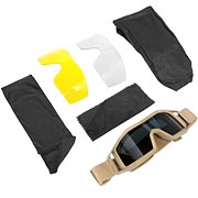 Revision Schutzbrille Wolfspider Deluxe Yellow Kit tan inkl. 3 Wechselglsern und Brillenetui