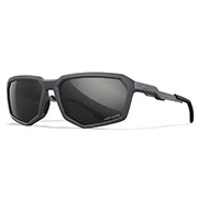 Wiley X Sonnenbrille Recon Captivate matt grau Glser schwarz verspiegelt Polarisiert inkl. Seitenschutz