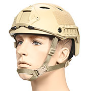 nHelmet FAST PJ Standard Railed Airsoft Helm mit NVG Mount Dark Earth