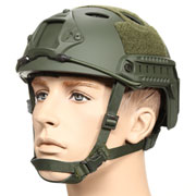 nHelmet Airsoft Helm FAST PJ Standard Railed mit NVG Mount oliv