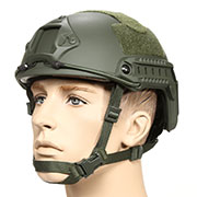 nHelmet Airsoft Helm FAST Standard Railed mit NVG Mount oliv