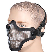 WoSport WST Scout V1 Airsoft Gittermaske Lower Face Black Skull