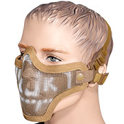 WoSport WST Scout V1 Airsoft Gittermaske Lower Face Tan Skull