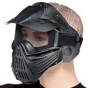 Fidragon Transformer Leader Gittermaske m. Mundabdeckung Full Face schwarz