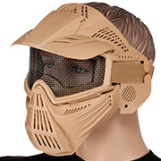 Fidragon Transformer Leader Gittermaske m. Mundabdeckung Full Face tan