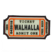 JTG 3D Rubber Patch mit Klettflche Walhalla Ticket nachleuchtend