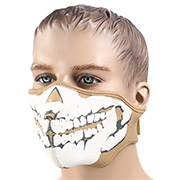 101 INC Neopren Halb-Gesichtsmaske Skull 3D sand