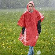 Basic Nature Notfall-Regenponcho PE rot