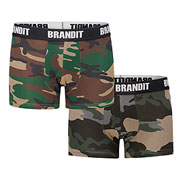 Brandit Boxershorts Logo 2er Pack woodland/darkcamo