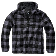 Thumbnail Farbe Brandit Kapuzenpullover Teddy Fleece Worker grau/schwarz karriert