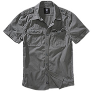 Brandit Hemd Vintage Shirt kurzarm charcoal grau