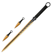 Heros Edge Ninja Schwert Set inkl. 2 Wurfmesser schwarz / gelb