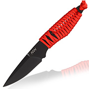 ANV Knives Neck Knife P100 Sleipner Stahl Cerakote schwarz/rot inkl. Kydex Scheide
