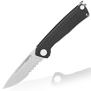 ANV Knives Taschenmesser Z200 BB mit Sgezahnung Sleipner Stahl schwarz/stonewash inkl. Grtelclip