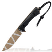 ANV Knives Outdoormesser P250 Sleipner Stahl Cerakote schwarz/coyote camo inkl. Kydexscheide