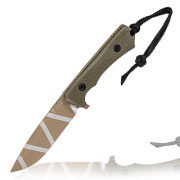 ANV Knives Outdoormesser P250 Sleipner Stahl Cerakote olive/coyote camo inkl. Kydexscheide