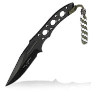 Pohl Force Outdoormesser Charlie Two BK Gen2 schwarz inkl. Kydexscheide und nachleuchtendem Lanyard