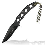 Pohl Force Outdoormesser Charlie Three BK Gen2 schwarz inkl. Kydexscheide und nachleuchtendem Lanyard