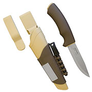 Morakniv Grtelmesser Bushcraft Survival desert/tan inkl. Kunststoffscheide, Wetzstein & Feuerstahl