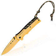 CJH Einhandmesser gold inkl. Grtelclip & Lanyard