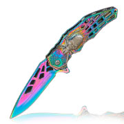 Einhandmesser Spider rainbow inkl. Grtelclip
