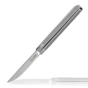 Folding Knife 360 mit Glasbrecher silber inkl. Lederholster