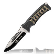 Outdoormesser Sports mit Griffwicklung schwarz inkl. Nylonscheide
