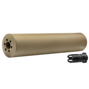 Madbull / Gemtech G5 Aluminium Silencer inkl. Flash-Hider Desert Tan 14mm -