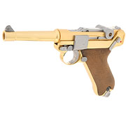 Wei-ETech P08 Airsoft Vollmetall GBB 6mm BB Gold-Plated-Finish Version - 4 Zoll Version