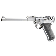 Wei-ETech P08 Airsoft Vollmetall GBB 6mm BB Chrome-Finish Version - 8 Zoll Version