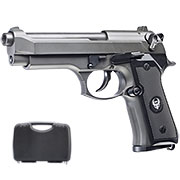 HFC M92A1 Airsoftpistole Vollmetall GBB 6mm BB grau inkl. Pistolenkoffer