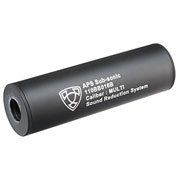APS Sub-Sonic Aluminium Suppressor 110 x 33mm 14mm+ / 14mm- schwarz