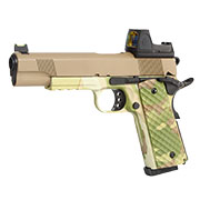 Nuprol Raven M1911 MEU mit HD5141 LPZ Vollmetall GBB 6mm BB Tan / MC-Camo