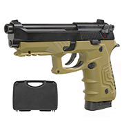 HFC M92 GripTac Airsoftpistole Vollmetall CO2 BlowBack 6mm BB coyote inkl. Pistolenkoffer