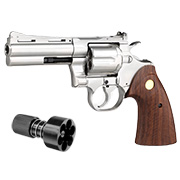 King Arms .357 Python 4 Zoll Revolver Vollmetall Gas 6mm BB Chrome-Finish